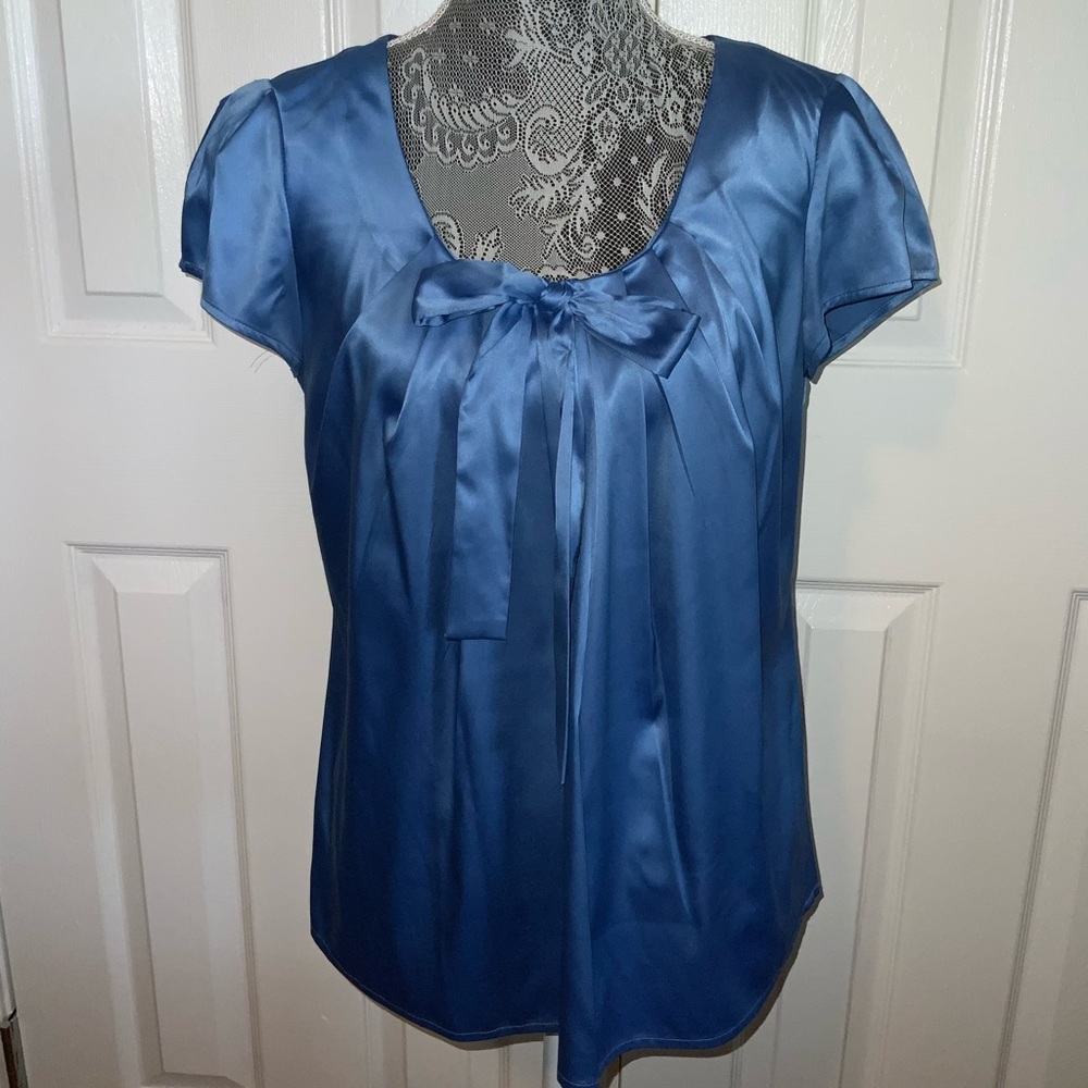 Express satin blue dress shirt size S